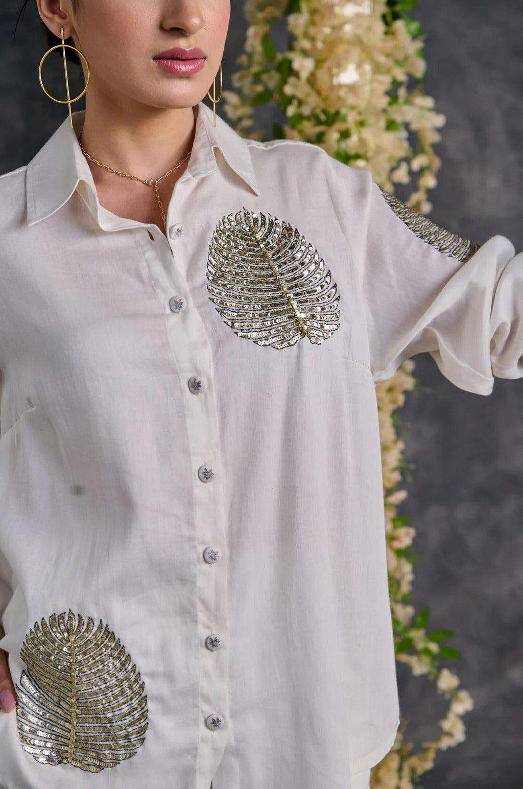 Women's Cotton Tunic & Straight Office Wear Collar-Neck Full Sleeves Suit Trouser and Top Set for Women Western Cord Set - Image 3